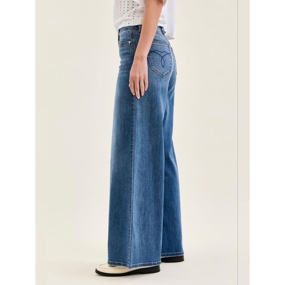 Judy Blue High Waist Palazzo Wide Leg High-Rise Women's Jeans - Picture 5 of 6